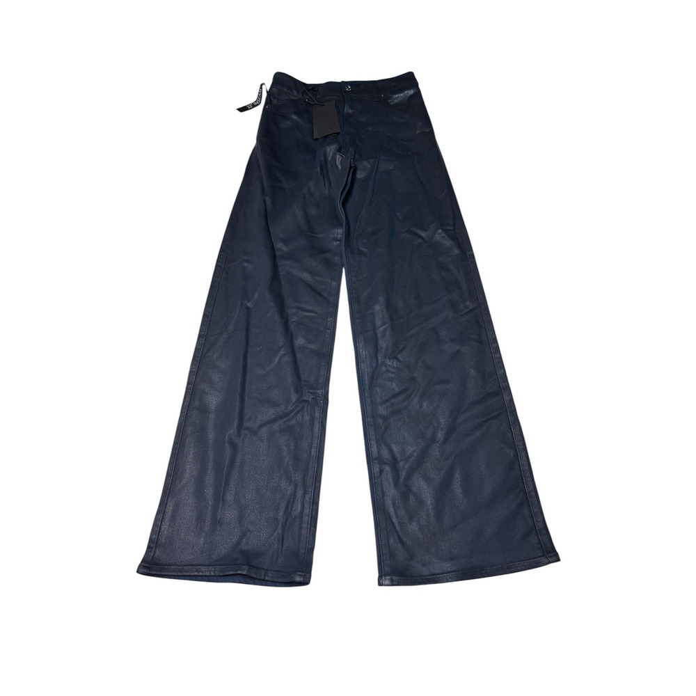 NWT Paige Sasha Wide Leg Coated Jeans Navy Seascape Luxe Womens Size 27X32
